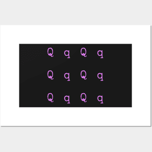Pink Typewriter Letter Q Posters and Art